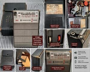 NEC NT-870A 8 Transistor 2 Band AM SW Portable Radio Japan Parts Repair